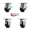 Service Caster 4 Inch Polyolefin Caster Set with Roller Bearing 2 Brakes and 2 Rigid SCC SCC-35S420-POR-SLB-2-R-2 - alternate 3